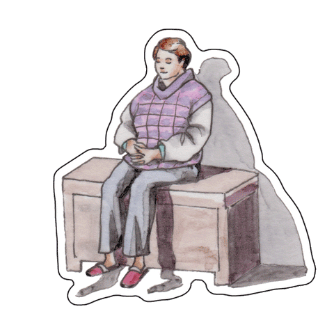 Sitting in the sun people