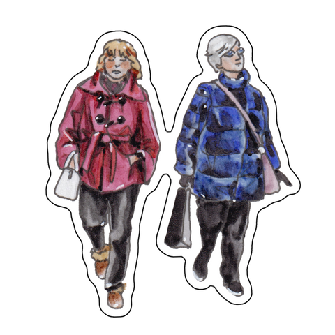 Strolling people
